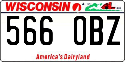 WI license plate 566OBZ