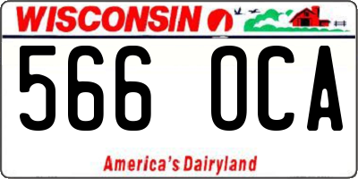 WI license plate 566OCA