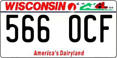 WI license plate 566OCF
