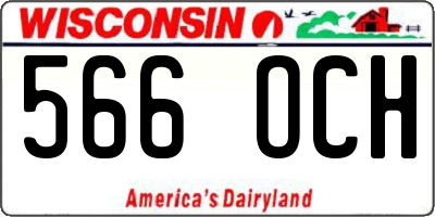 WI license plate 566OCH