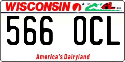 WI license plate 566OCL