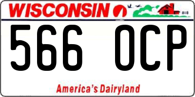 WI license plate 566OCP