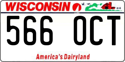 WI license plate 566OCT