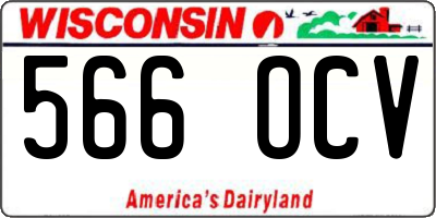 WI license plate 566OCV
