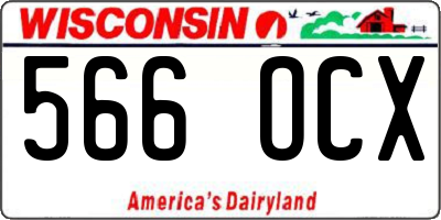 WI license plate 566OCX