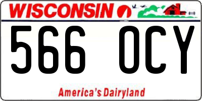 WI license plate 566OCY
