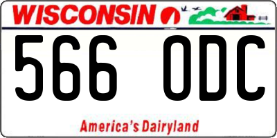 WI license plate 566ODC