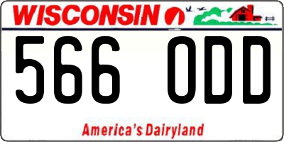 WI license plate 566ODD
