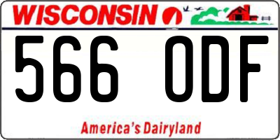 WI license plate 566ODF