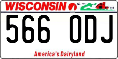 WI license plate 566ODJ