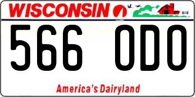 WI license plate 566ODO