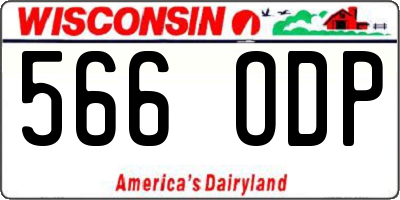 WI license plate 566ODP
