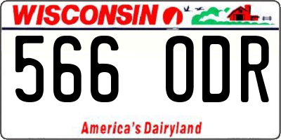 WI license plate 566ODR