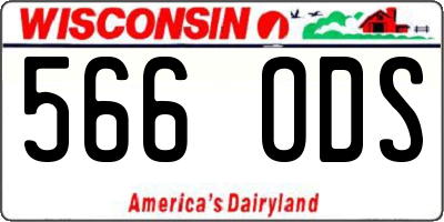WI license plate 566ODS