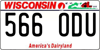 WI license plate 566ODU