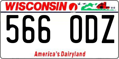 WI license plate 566ODZ