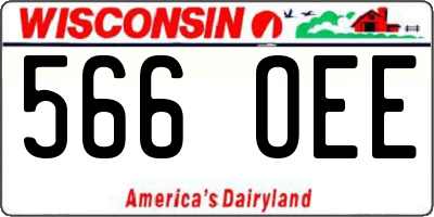 WI license plate 566OEE