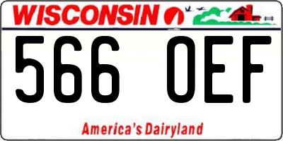 WI license plate 566OEF