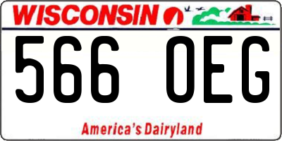 WI license plate 566OEG