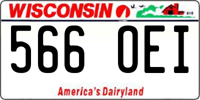 WI license plate 566OEI