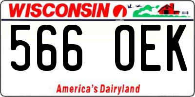 WI license plate 566OEK