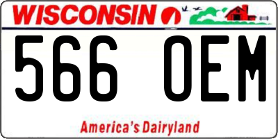 WI license plate 566OEM