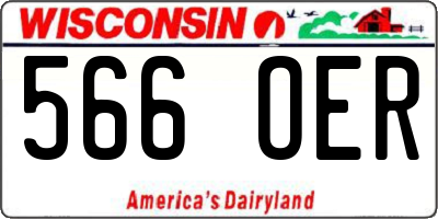 WI license plate 566OER
