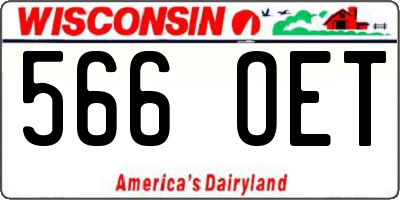 WI license plate 566OET
