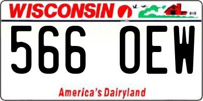 WI license plate 566OEW
