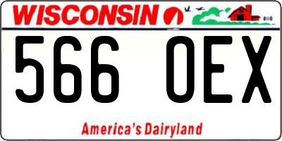 WI license plate 566OEX