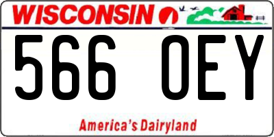WI license plate 566OEY