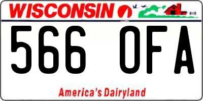 WI license plate 566OFA