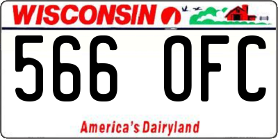 WI license plate 566OFC