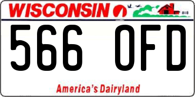 WI license plate 566OFD