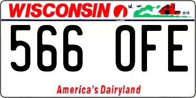 WI license plate 566OFE