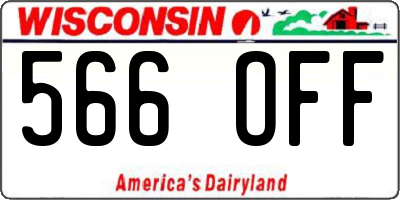 WI license plate 566OFF
