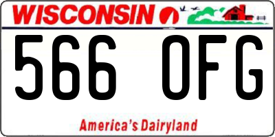 WI license plate 566OFG