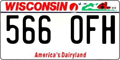 WI license plate 566OFH