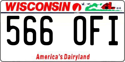 WI license plate 566OFI