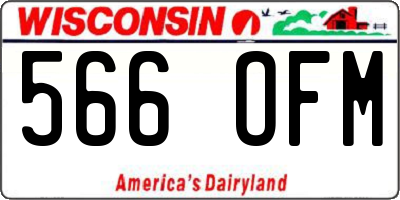 WI license plate 566OFM