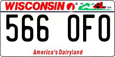 WI license plate 566OFO