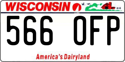 WI license plate 566OFP