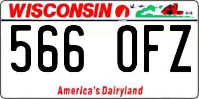 WI license plate 566OFZ