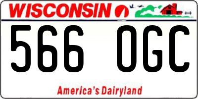 WI license plate 566OGC