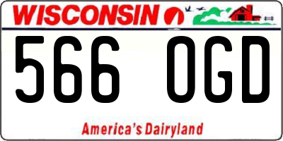 WI license plate 566OGD