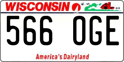 WI license plate 566OGE
