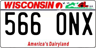 WI license plate 566ONX