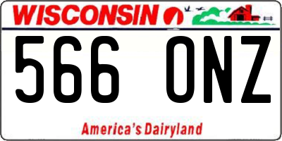 WI license plate 566ONZ