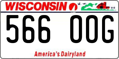 WI license plate 566OOG