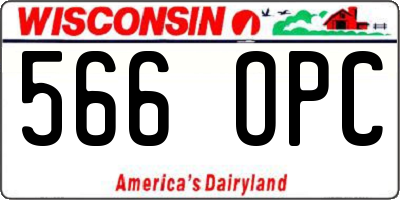 WI license plate 566OPC
